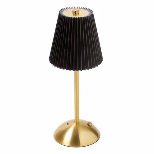 OHS Modern LED Rechargeable Cordless Table Lamp with Touch Control in Black and Gold/Brass – 1