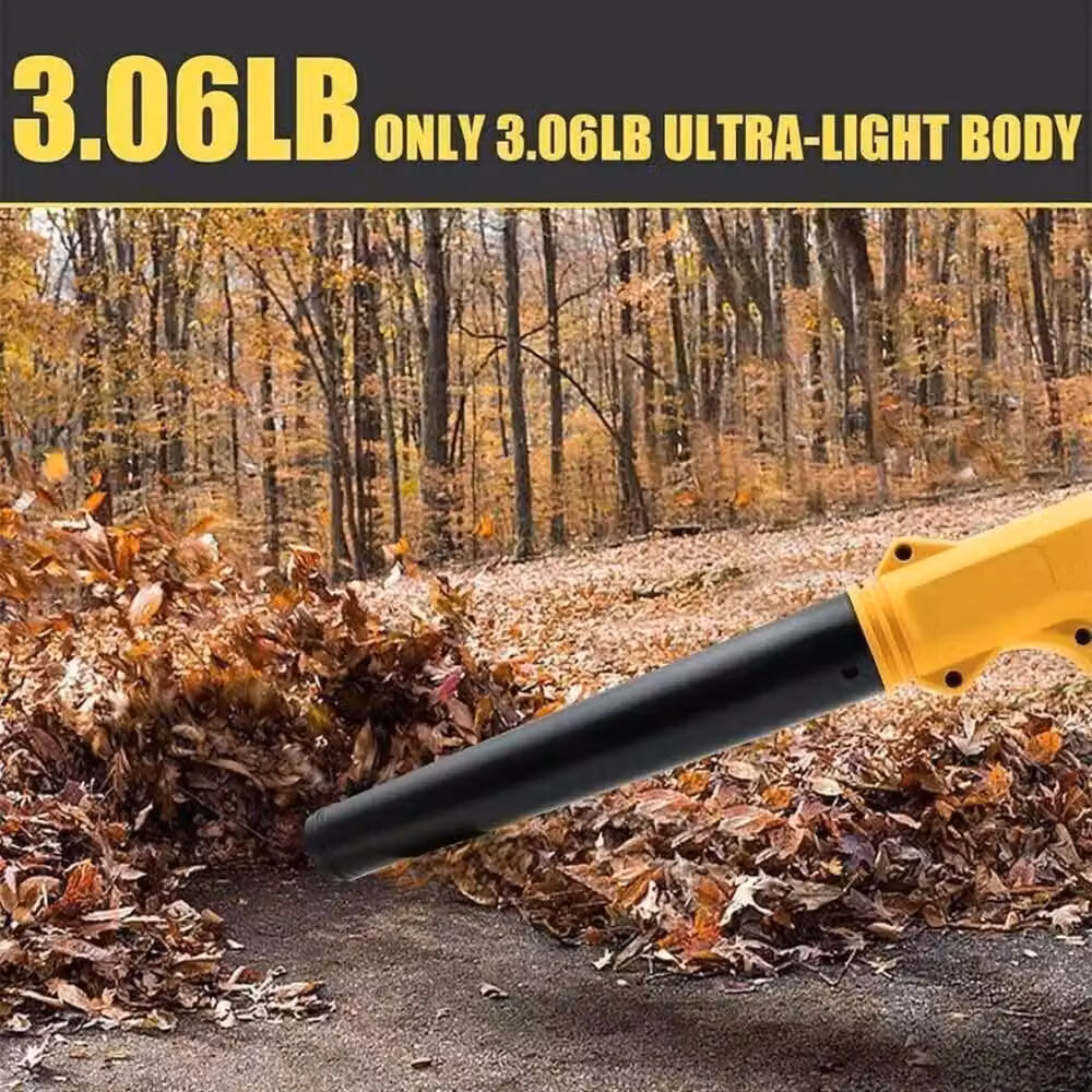 Kelvenix Cordless Leaf Blower and Vacuum Tool in Yellow with Rechargeable Battery – 6