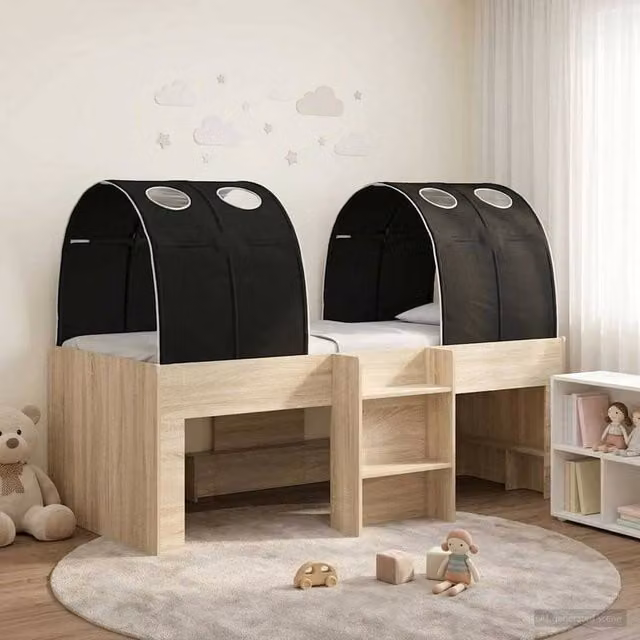 Berkfield Home 3-Piece Bed with Tunnel in Brown and Black Engineered Wood – 1