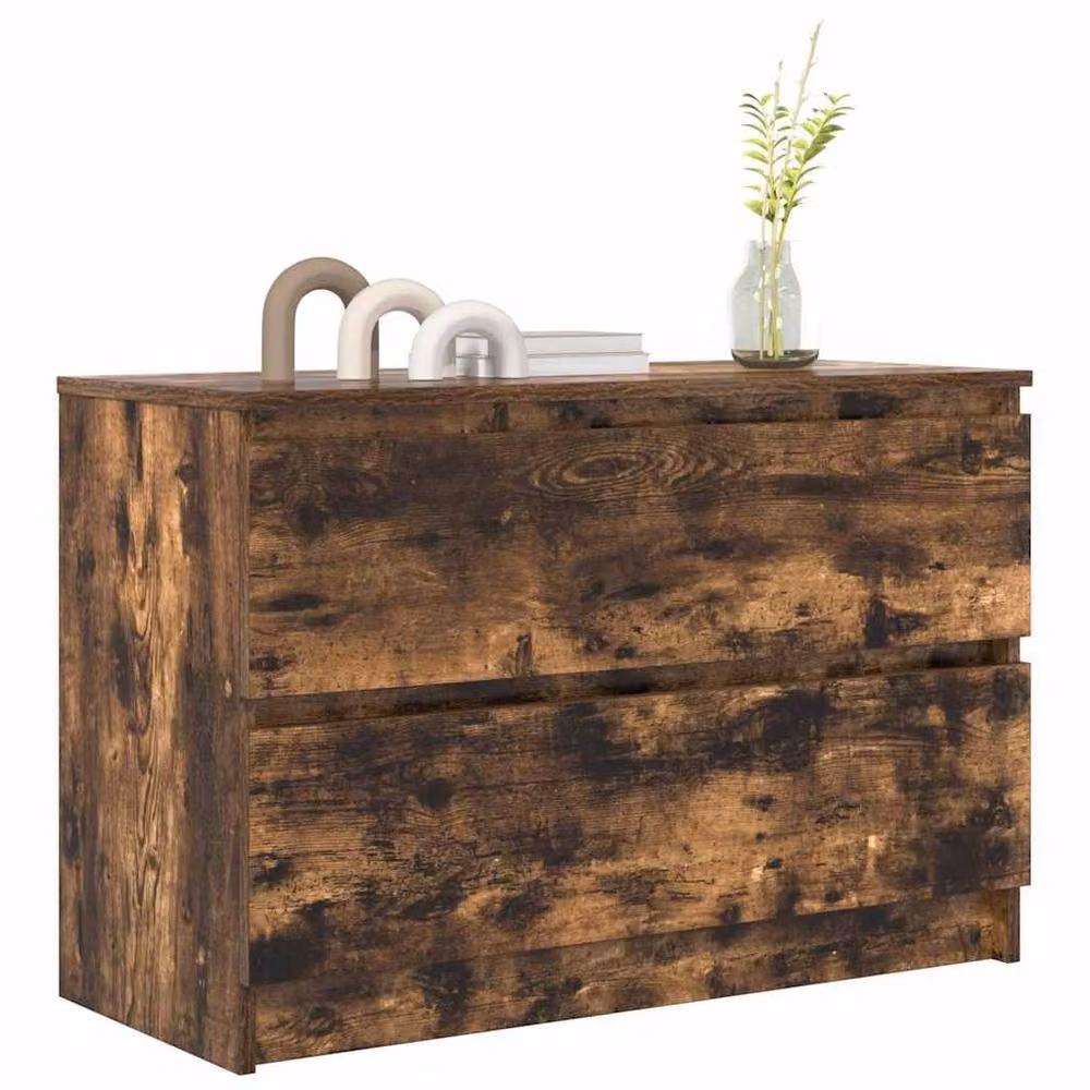 Berkfield Home Smoked Oak TV Cabinet in Brown, W/D/H: 80 x 35 x 54 cm – 3