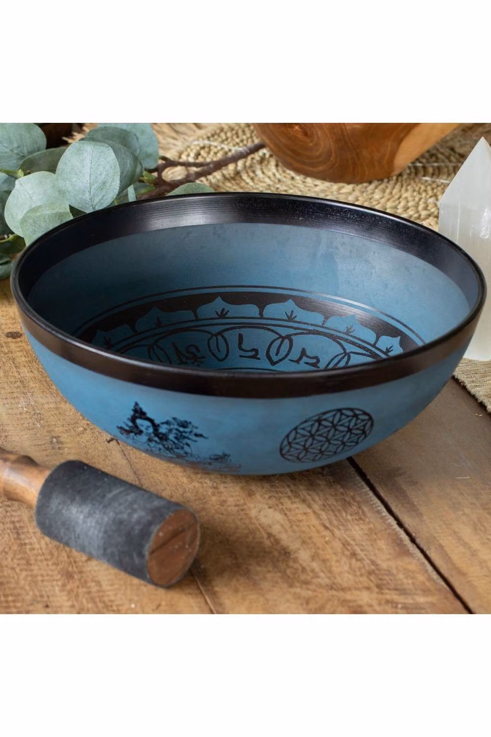 KDMD Large Navy Blue Tibetan Double Dorje Singing Bowl, Diameter: 27 cm – 2