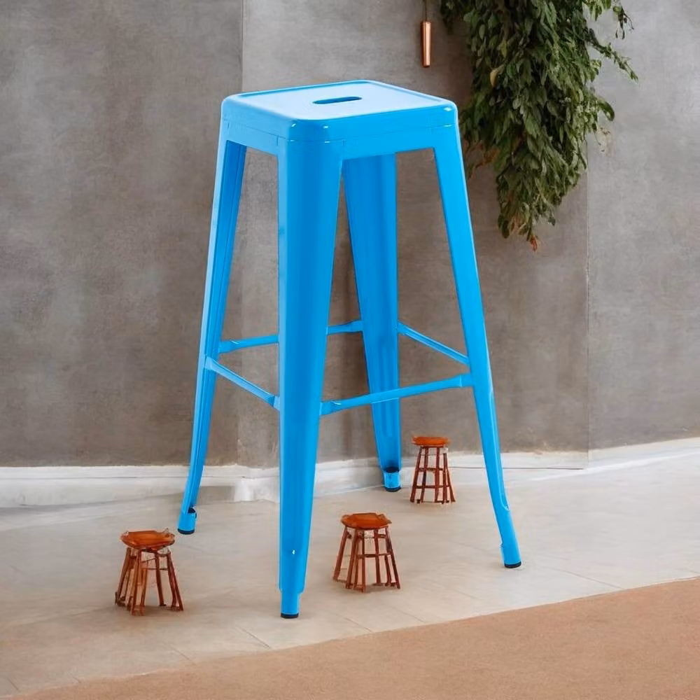 Minster Blue Metal Bar Stool, W/D/H: 41 x 41 x 76 cm – 3