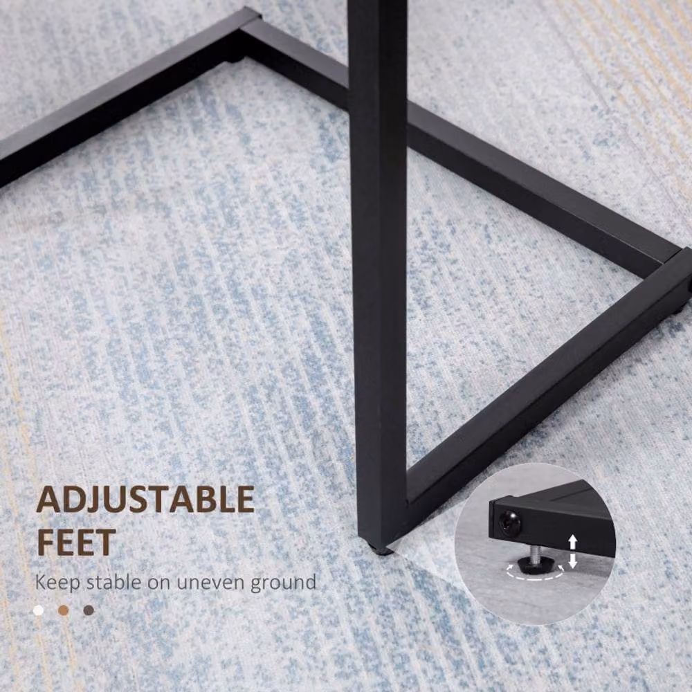 STILVORA Set of 3 Nesting Side Tables with Industrial Steel Frame in Rustic Brown and Black – 6