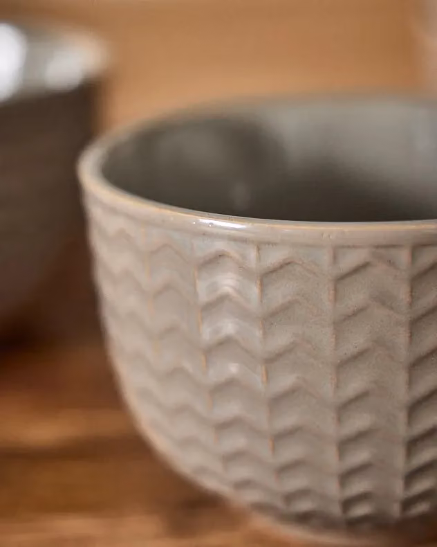 Dibor Set of 2 Grey Geometric Stoneware Coffee Mugs – 4