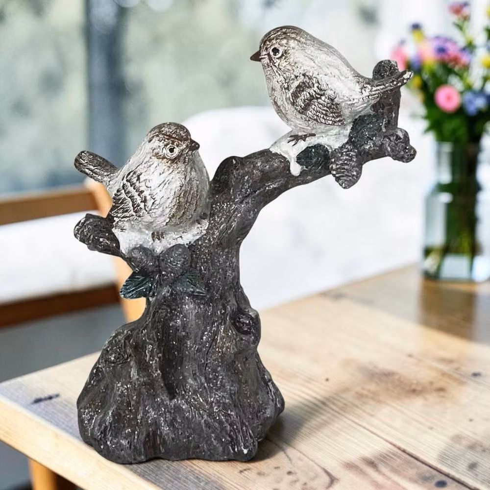 Four Candle Off-White Polyresin Birds on Branch Tabletop Decoration – 2