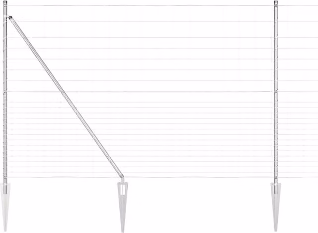 Berkfield Home Field Fence Galvanised Steel in Silver, W: 25 m, H: 1.6 m