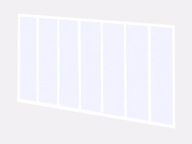 Vente-unique Powder-Coated Aluminium and Glass Partition, White, W: 105 cm, H: 210 cm