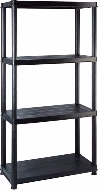 Berkfield Home 4-Tier Plastic Storage Shelf, Black, H 183 x W 130 x D 30.5 cm – 1
