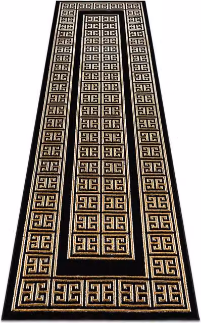 RugsX Allure Geometric Modern Runner in Black, W/D/H: 70 x 200 cm