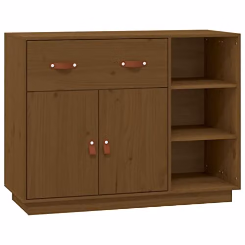 vidaXL Rustic Solid Wood Pine Sideboard, Honey Brown, W/D/H: 98.5 x 40 x 75 cm – 1