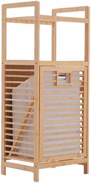FORGEVIO Large Bamboo Laundry Basket in Beige – 1