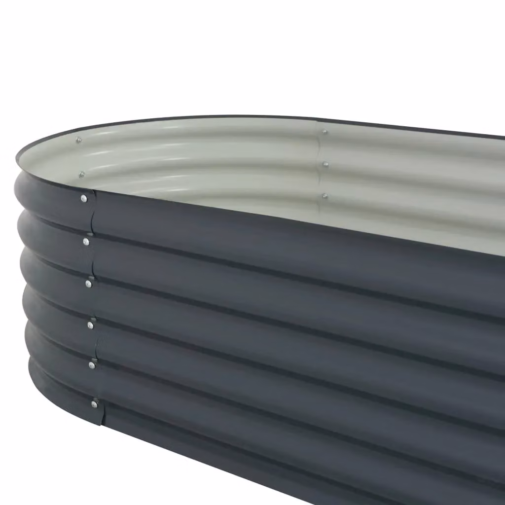 Berkfield Home Garden Galvanised Steel Raised Bed in Grey, W: 400 cm, D: 80 cm, H: 44 cm – 4