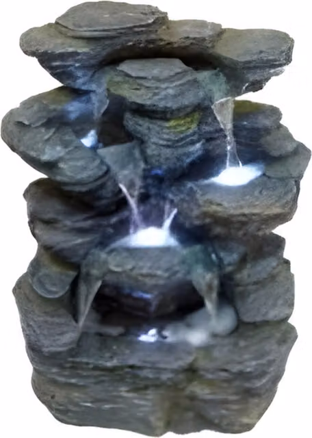 Tranquility Hoki Grey Resin Cascade Tabletop Water Feature