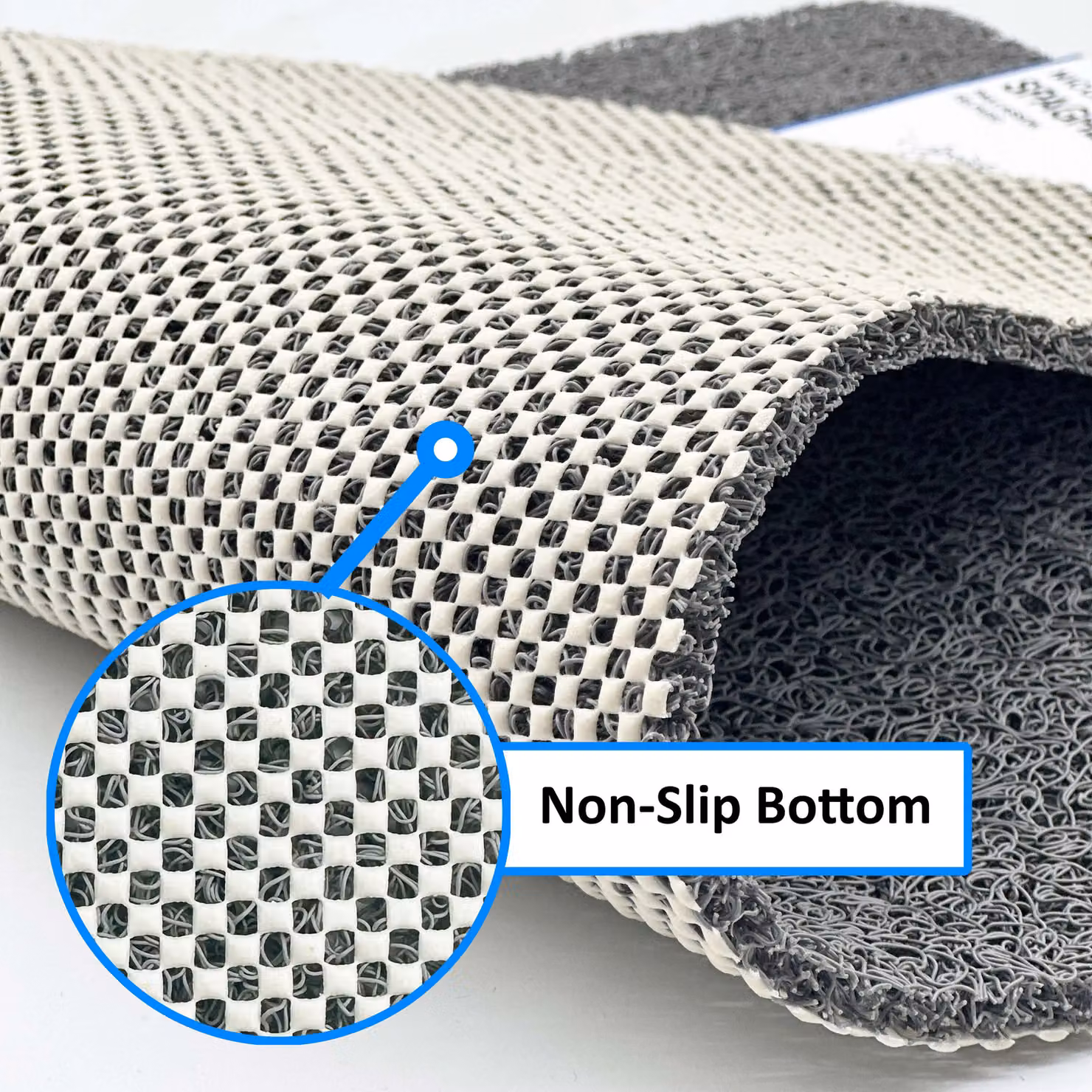 Nicoman Anti Slip PVC Loofah Shower Mat in Grey, Rectangular, W: 60 cm, D: 40 cm – 2