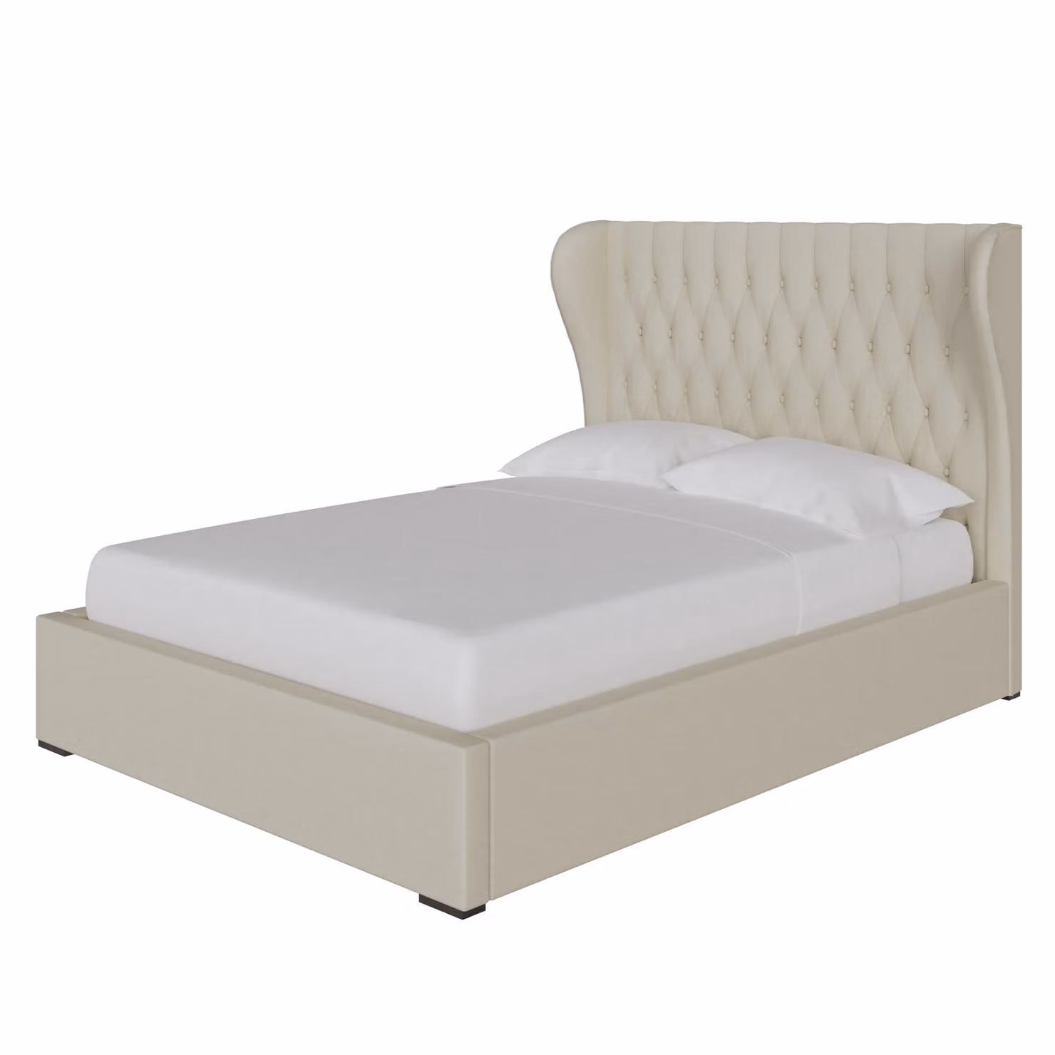 GFW Winged Headboard Ottoman Storage Bed in Sand Velvet, King Size – 3