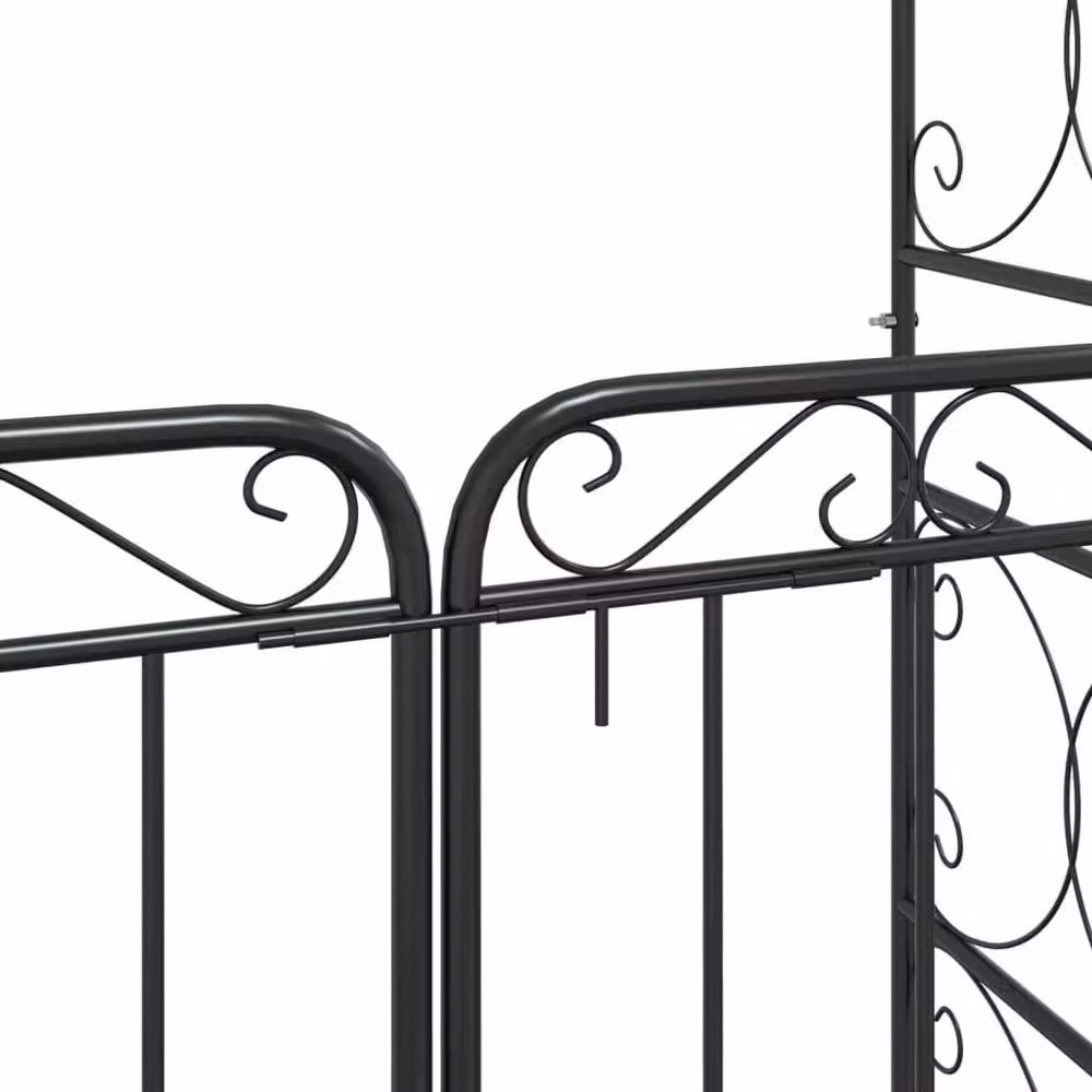 Berkfield Home Beautiful Garden Arch with Gate in Black Steel, W: 108 cm, D: 45 cm, H: 235 cm – 3