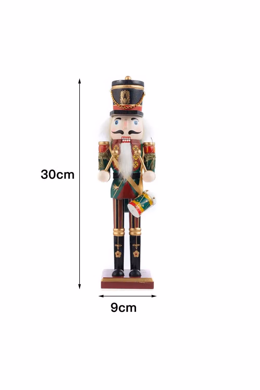 Living and Home Vintage Red and Multicolour Wooden Nutcracker Soldier Tabletop Christmas Ornament – 3