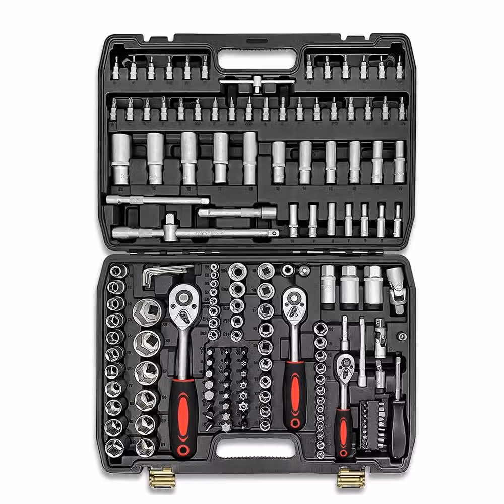 VOGREX 172-Piece Ratchet Socket Set with Case, 1/2 and 1/4 Drive, Silver – 2