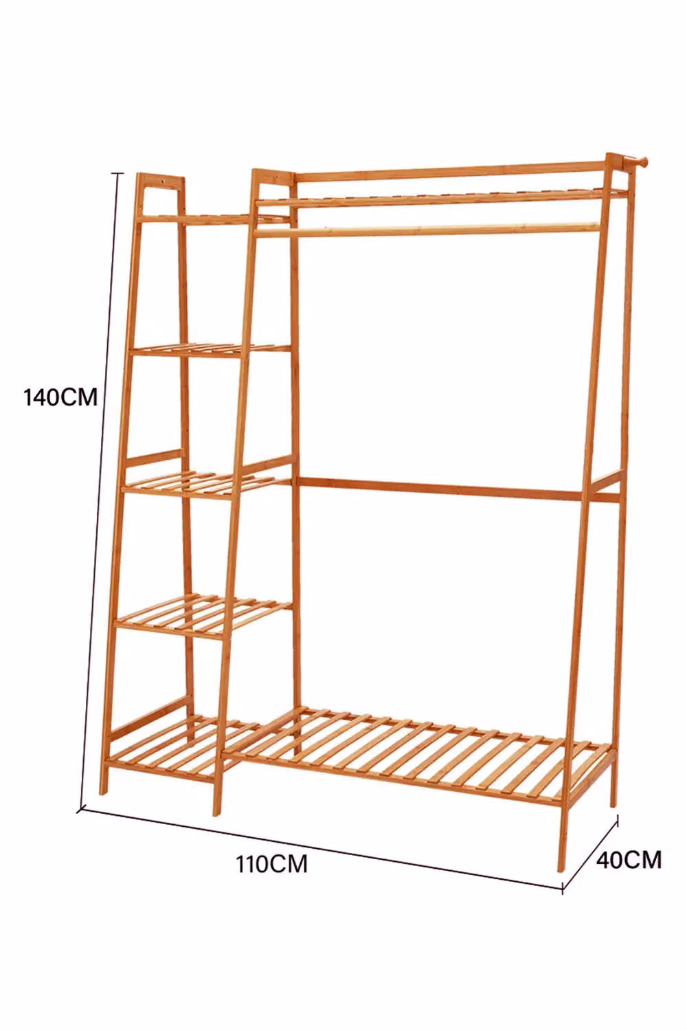 Living and Home 7 Tier Bamboo Clothing Garment Rack and Storage Shelf in Brown – 2