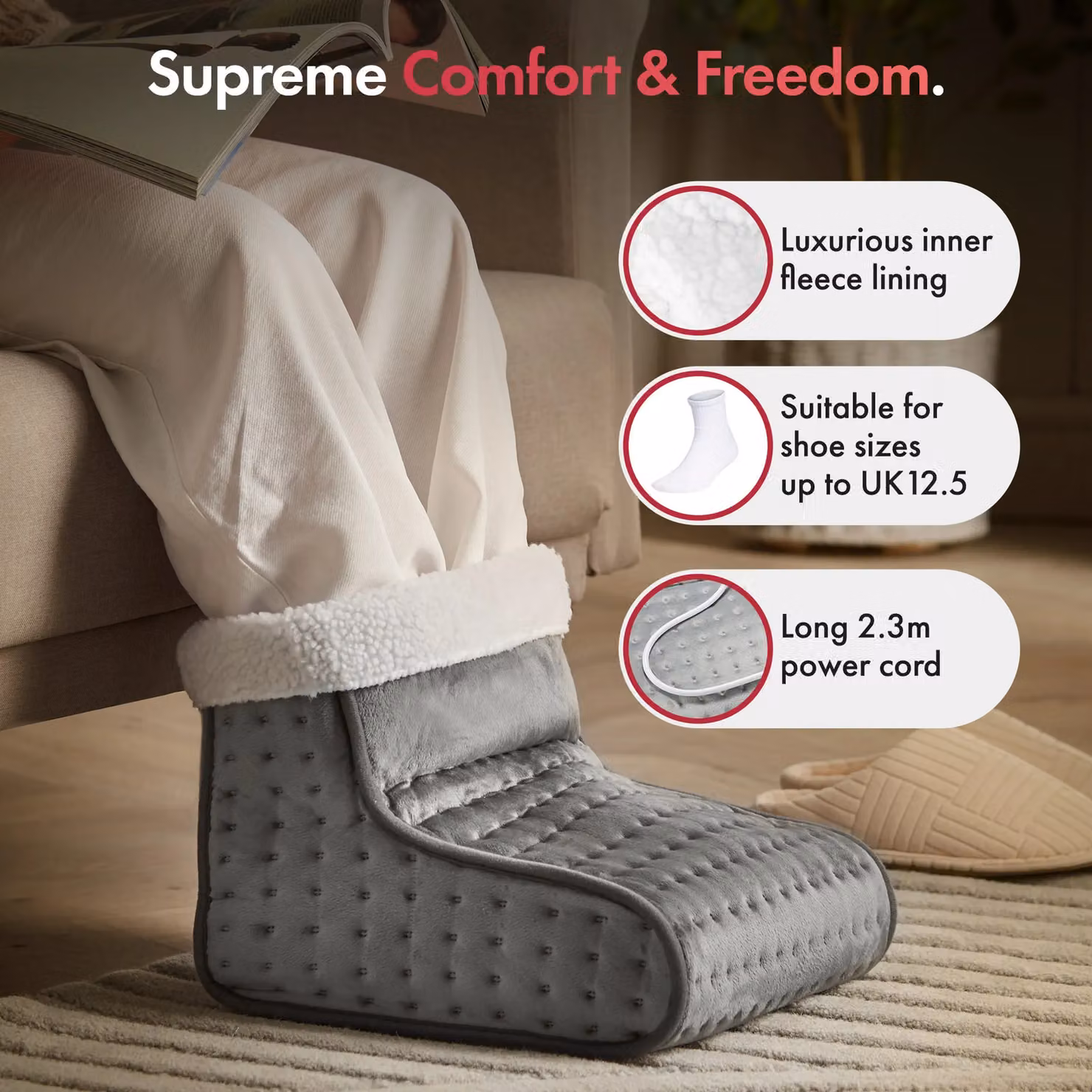 VonHaus Electric Heated Foot Warmer in Grey – 3