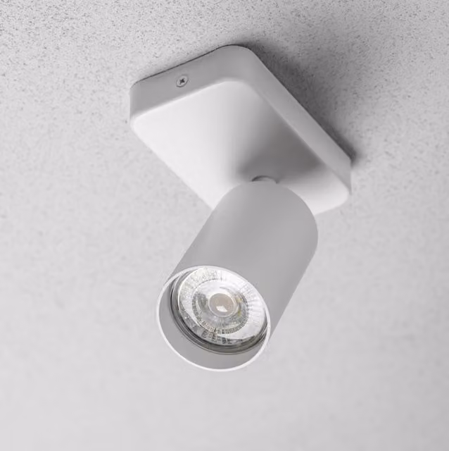 CGC NELL Single Round Surface Mounted Spotlight with Adjustable Head in White