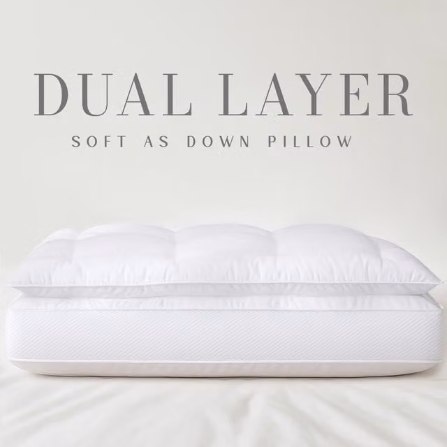 Sweet Dreams White Dual Layer Microfibre Cooling and Breathable Rectangular Pillow for Adults