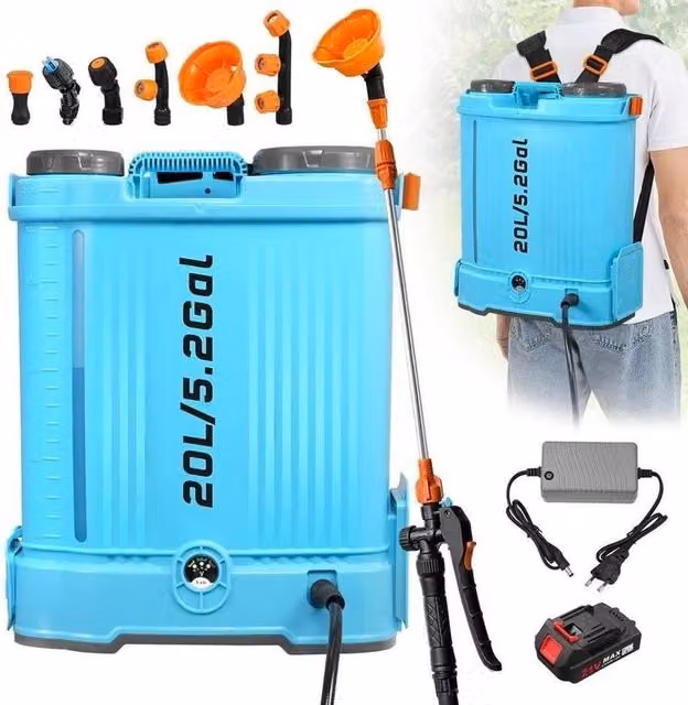 NESTLUNE 20L Cordless Knapsack Sprayer with Rechargeable Battery in Light Blue – 1