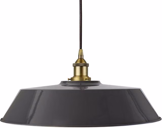 SE Home Chancery Large Suspended Pendant Light in Slate Grey and Matt Antique Brass
