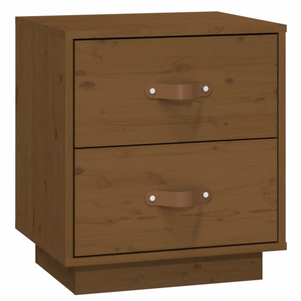Berkfield Home Beautiful Bedside Cabinet in Honey Brown Solid Pine Wood, W: 40 cm, D: 34 cm, H: 45 cm – 2