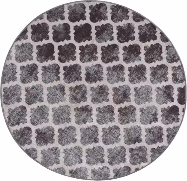 Berkfield Home Washable Round Anti Slip Rug in Multicolour, Diameter: 100 cm