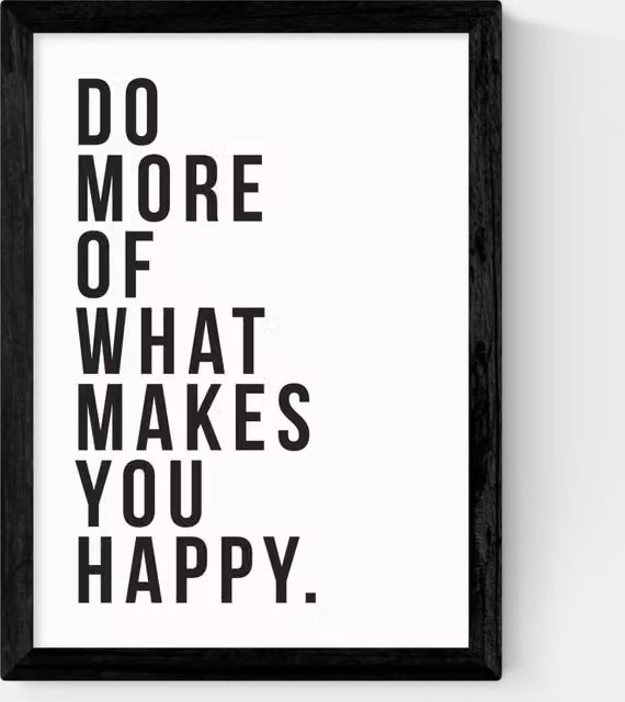 East End Prints Do More Of What Makes You Happy Typography Framed Art in Black and White