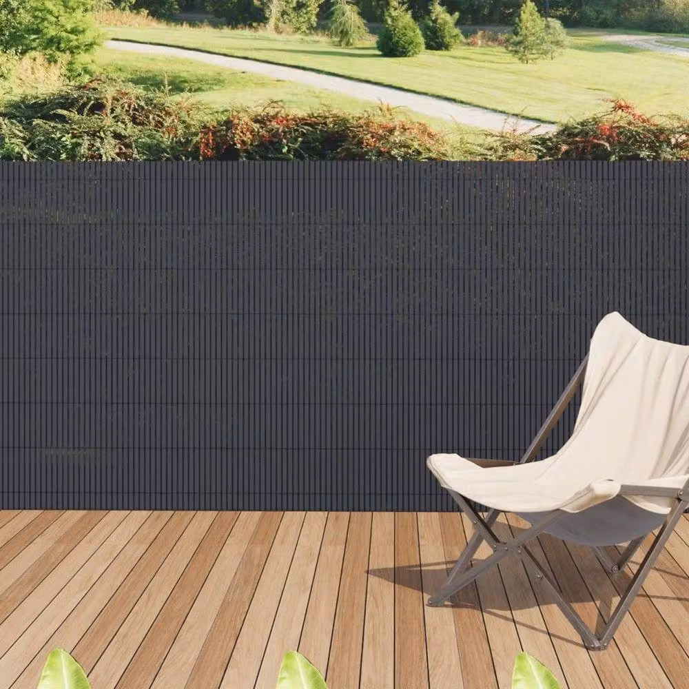 SPETLEK Dark Grey PVC Woven Bamboo Garden Privacy Fence Strip, W/H: 100 x 60 cm – 4