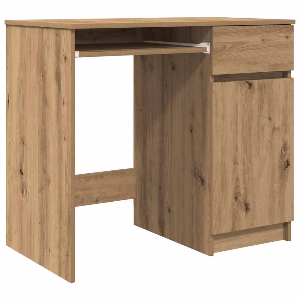 Berkfield Home Artisan Oak Writing Desk in Brown, W/D/H: 86 x 49 x 76 cm – 2