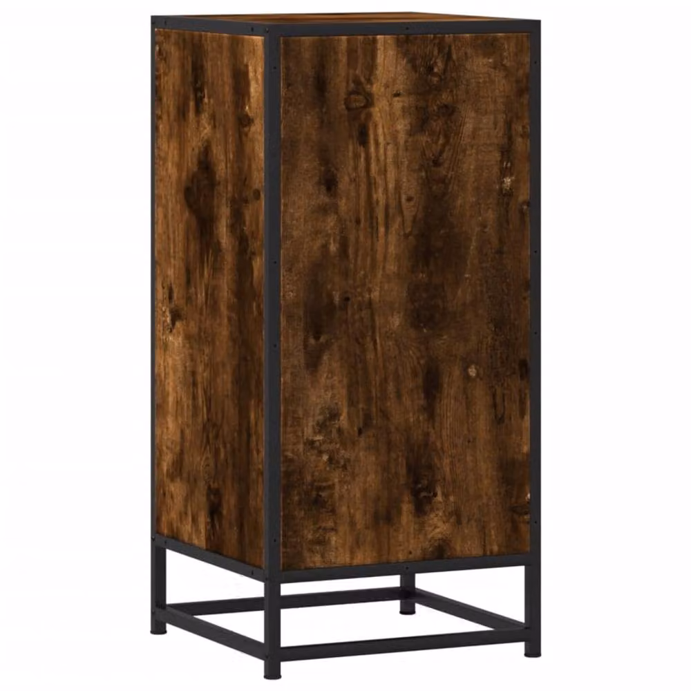 Berkfield Home Industrial Sideboard in Smoked Oak and Brown, W/D/H: 35.5 x 35.5 x 76 cm – 4