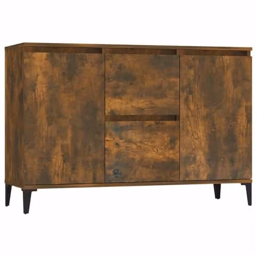 vidaXL Smoked Oak Sideboard in Brown, W/D/H: 102 x 35 x 70 cm – 1