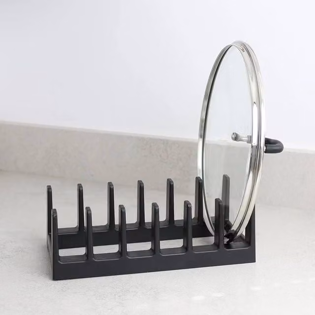 KORVIXA Black Plastic Freestanding Rectangular Dish Drainer Rack, Width: 100 cm