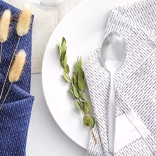 Argon Tableware Stainless Steel Dessert Spoons, Silver, Pack of 12 – 3