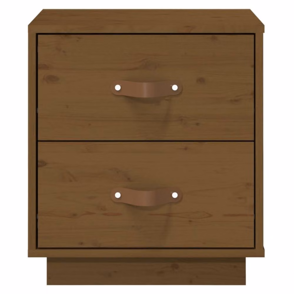 Berkfield Home Set of 2 Honey Brown Solid Wood Pine Bedside Cabinets, W: 40 cm, D: 34 cm, H: 45 cm – 5