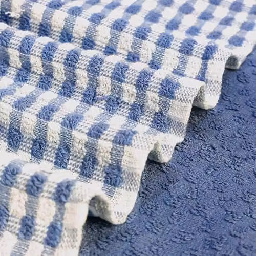 Casabella Pack of 6 Blue Cotton Terry Towelling Kitchen Tea Towels – 4