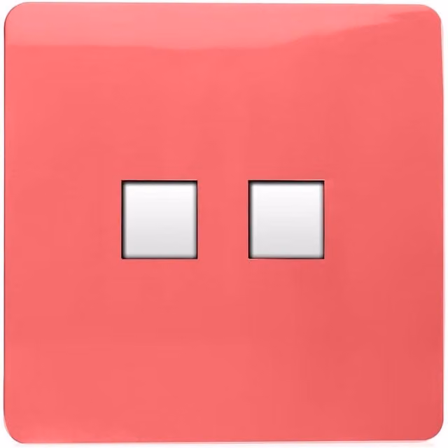 Trendi Switch 2 Gang Cat 3 Telephone Secondary Flush Socket in Strawberry Red