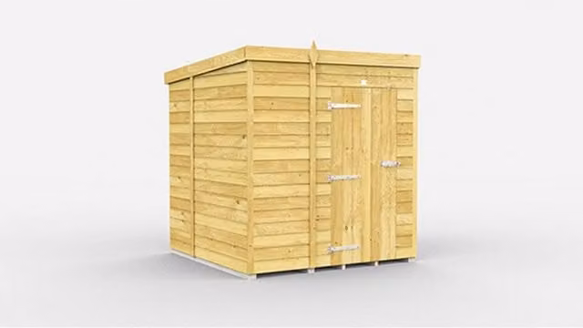 Buttercup Farm Brown Pent Shed with Single Door and No Windows, W185 x D214 x H201 cm – 1