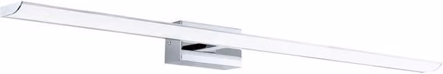 Loops LED Wall Light with White Plastic Shade and Chrome Metal Finish, IP44 Rated for Bathrooms, Includes 21W Bulb