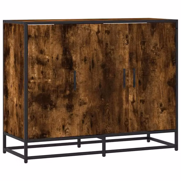 Berkfield Home Smoked Oak Sideboard in Brown, W/D/H: 94 x 35 x 76 cm