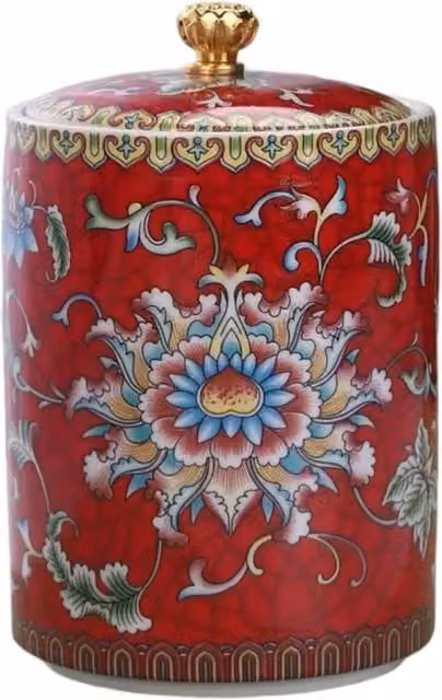 Candle Up Tranquil Red Large Soy Wax Candle in Ceramic Holder