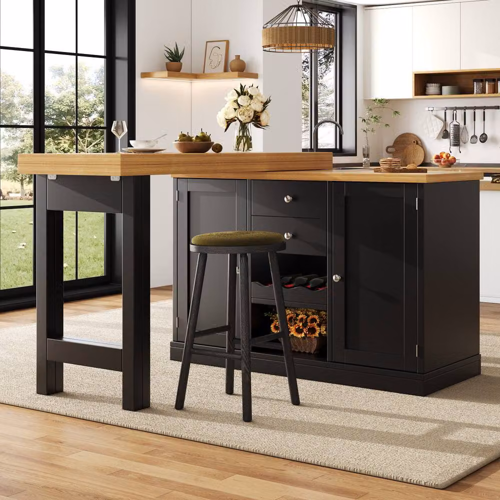 Matteo Extendable Dining Table and Sideboard Combo in White and Black – 2