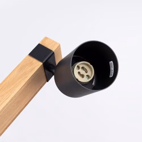 SOLLUX lighting Fager Plafond Wall Light in Black and Wood, W/D/H: 54 x 6 x 17.2 cm – 4