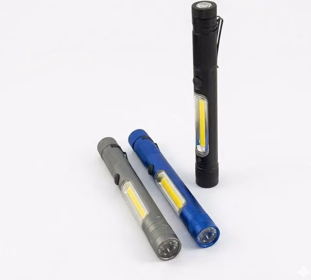 Dragodirect RGB COB LED Pen Torch with Magnet in Multicolour Aluminium