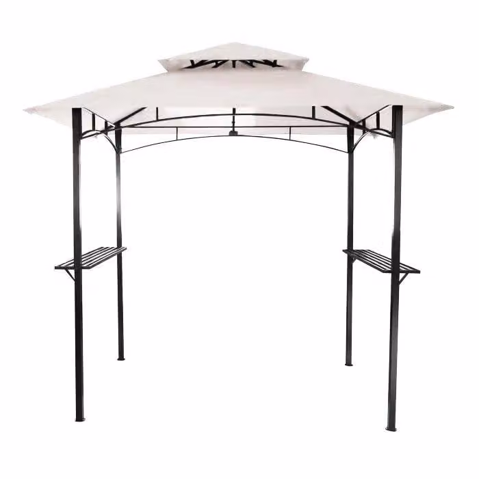 Charles Bentley Steel Grill Gazebo Outdoor Tent Shelter in Beige and Grey – 2