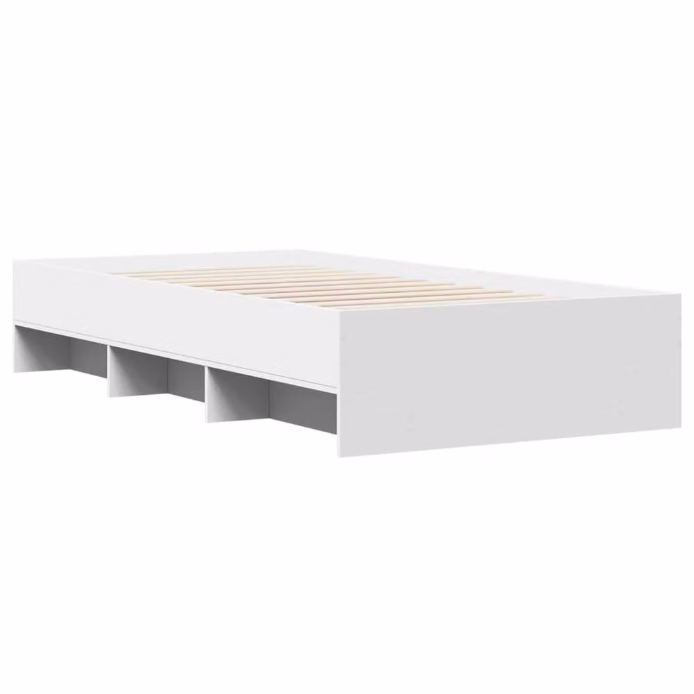 Berkfield Home Single Bed Frame in White, Engineered Wood, W/D/H: 90 x 190 cm – 2