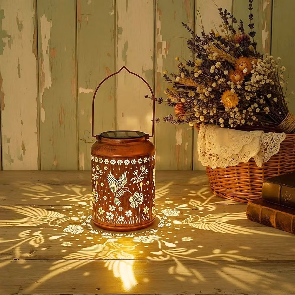 EONLION Solar Hanging Lantern, Brown, Waterproof Outdoor Vintage Style Light – 3